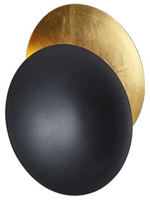 Moderne wandlamp zwart met goud 34.5cm 2-lichts - Sunrise