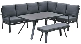 Garden Impressions Senja lounge dining set 4-delig rechts - mystic grijs