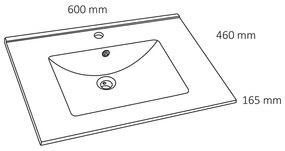 Differnz Providence wastafel keramiek 60 wit