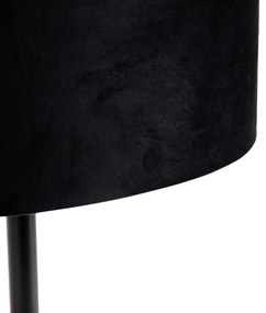 Tafellamp zwart met ovale velours kap zwart 35cm - Simplo Modern, Klassiek / Antiek E27 rond Binnenverlichting Lamp