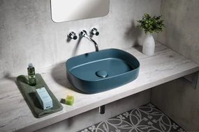 Isvea Infinity Oval waskom 55x36cm mat petrol