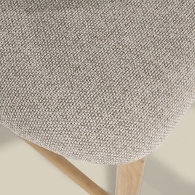 Eleonora Mikky Luxe Barstoel Eiken En Taupe Stof