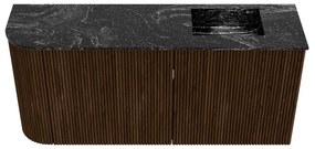 Mondiaz Joya DLux 90cm toiletmeubel ronding links walnut met wastafel faye rechts zonder kraangat lava