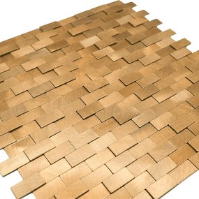 Zelfklevende Mozaïektegels Metaal | Steenstrip 3D Goud | 30×29,8 cm | Keuken, Bad &amp; WC