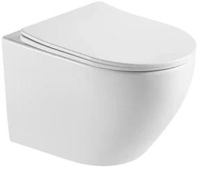 Mueller Rivel rimless verkort toilet met softclose zitting wit mat