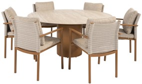 Colorado Safina dining tuinset 160xH75 cm rond 7 delig keramiek amber 4 Seasons Outdoor