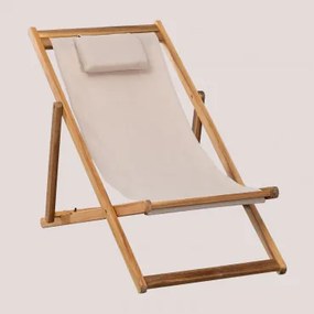 Opvouwbare Houten Hangmat Met Kussen Kardis Tapioca Beige - Sklum