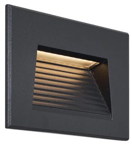 Moderne inbouw wandlamp zwart 11,5cm incl. LED IP65 - Trem