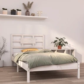 vidaXL Bedframe massief hout wit 100x200 cm