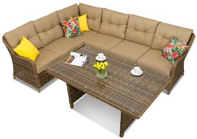 Tuinhoek met tafel Toledo Comida 5 bruin Tuinpunt
