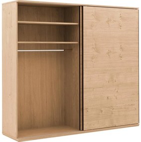Goossens Excellent Kledingkast Nature, 250 cm breed, 223 cm hoog, 2 hout schuifdeuren