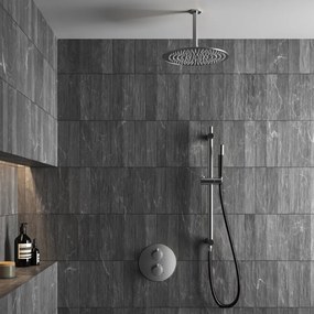 Saniclear Exclusive Pro inbouw regendouche 30cm rond met plafondarm, glijstang en staafhanddouche RVS