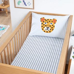 Hoeslaken baby, perkal katoen, kap 17 cm, dierenprint, PETITE SAVANE