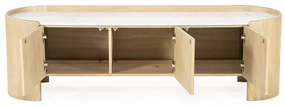 Eleonora Don Tv-meubel Eiken Met Wit Marmer 160 Cm - 165x45x50cm.