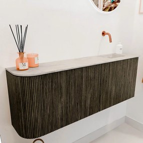 Mondiaz Joya DLux 110cm toiletmeubel ronding links shadow met wastafel faye rechts zonder kraangat ostra