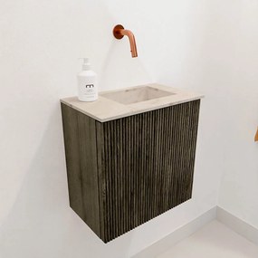 Mondiaz Joya DLux 40cm toiletmeubel shadow met wastafel faye rechts zonder kraangat frappe