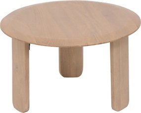 Set Van Twee Ronde Salontafels Naturel - 70 X 70cm.