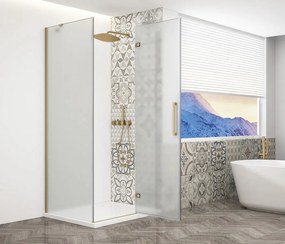 Gelco Trinity douchecabine met mat glas 80x80cm rechts goud