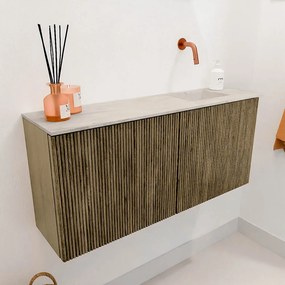 Mondiaz Joya DLux 90cm toiletmeubel dusk met wastafel faye rechts zonder kraangat ostra
