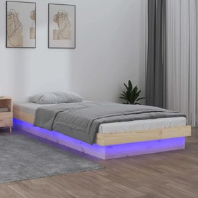 vidaXL Bedframe LED massief hout 90x190 cm 3FT Single