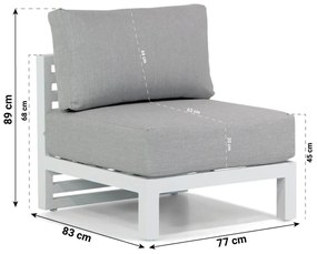 Santika Furniture Santika Jaya Midden Module - Quick Dry Foam Aluminium Wit