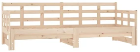vidaXL Slaapbank uitschuifbaar massief grenenhout 2x(90x190) cm