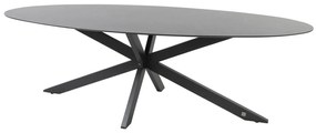 4 Seasons Outdoor Privada tafel met ellips HPL blad slate anthracite 240 x 107 cm      antraciet weerbestendig