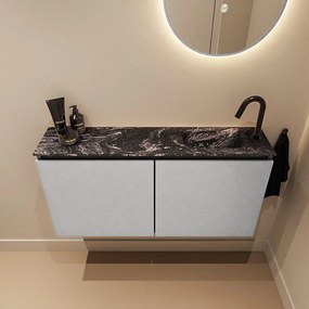 Mondiaz Ture DLux toiletmeubel 100cm plata met wastafel lava rechts met kraangat