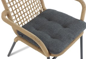 Tuinset 4 personen 160 cm Aluminium/rope Taupe Lifestyle Garden Furniture Catalone/Tavano
