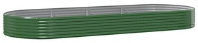 vidaXL Plantenbak 373x140x36 cm gepoedercoat staal groen