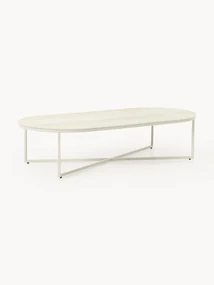 Ovale salontafel Antigua met glazen tafelblad in marmerlook