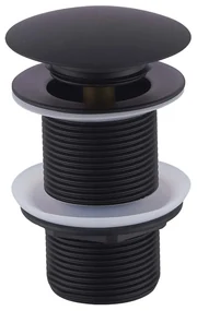Mueller Round clickwaste verlengd 5/4" mat zwart