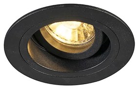 Moderne inbouwspot zwart 9,2 cm draai- en kantelbaar - Chuck