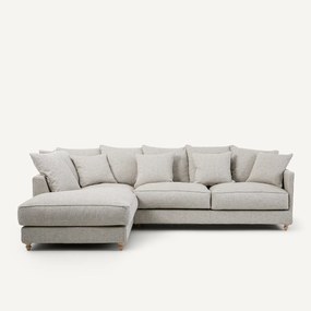 Hoekbank van viscose met structuur en linnen, LAZARE