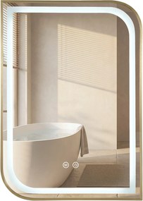 LED Spiegel ZONE 70X50 BRUSH GOLD