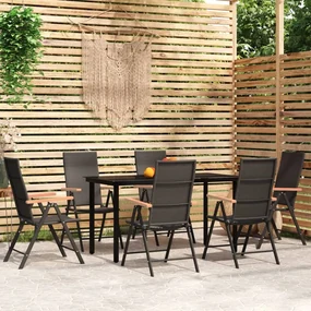 vidaXL 7-delige Tuinset zwart