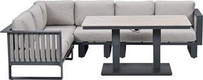 Garden Impressions Gabon - Brugge lounge dining set 5-delig - donker grijs