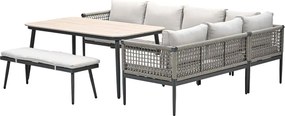 Garden Impressions Burela lounge dining set 6-delig rechts - taupe