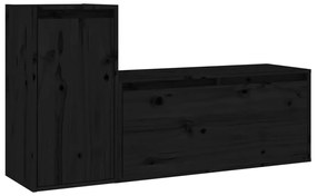 vidaXL Tv-meubelen 2 st massief grenenhout zwart