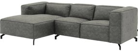 Goossens Bank Calvin grijs, micro leer, 2-zits, modern design