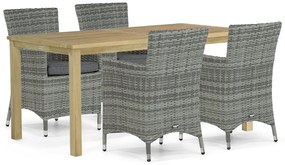 Tuinset 4 personen 160 cm Wicker Grijs Domani Furniture Miami/Weston