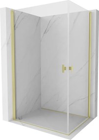Mexen Mist-B Duo draaideur douchecabine 95 x 80 cm, transparant, geborsteld goud - 8A2-095-080-55-00