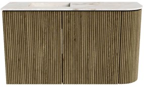 Mondiaz Joya DLux 70cm toiletmeubel ronding rechts dusk met wastafel faye links 1 kraangat frappe