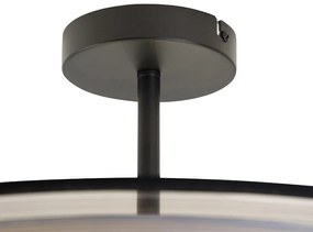 Moderne plafondlamp zwart met wit 50 cm 3-lichts - Drum Duo