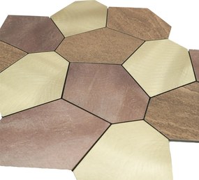 Zelfklevende Mozaïektegels Metaal | Polygoon Goud | 30×26,2 cm | Keuken, Bad &amp; WC