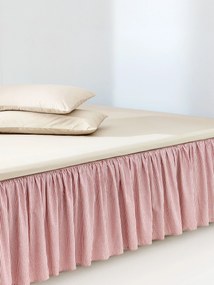 Gestreepte katoenen bedskirting Twyla met franjes