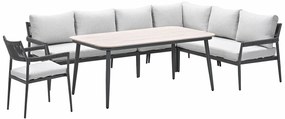 Garden Impressions Tineo lounge dining set 6-delig incl stoel - donker grijs