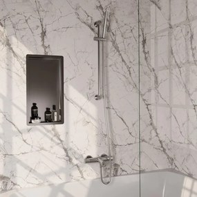 BRAUER Stripe Baddouche Thermostaatkraan - SET 01 - opbouw - glijstang - staaf handdouche - doucheslang - RVS-kleurig geborsteld PVD 5-NG-340