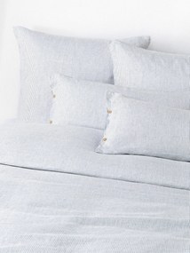 Gewassen linnen dekbedovertrek Rinna met fijne strepen