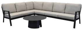 Barolo hoek loungeset 4 delig aluminium antraciet